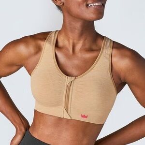 She fit high impact compression yoga sports bra zip front size 1 LUXE